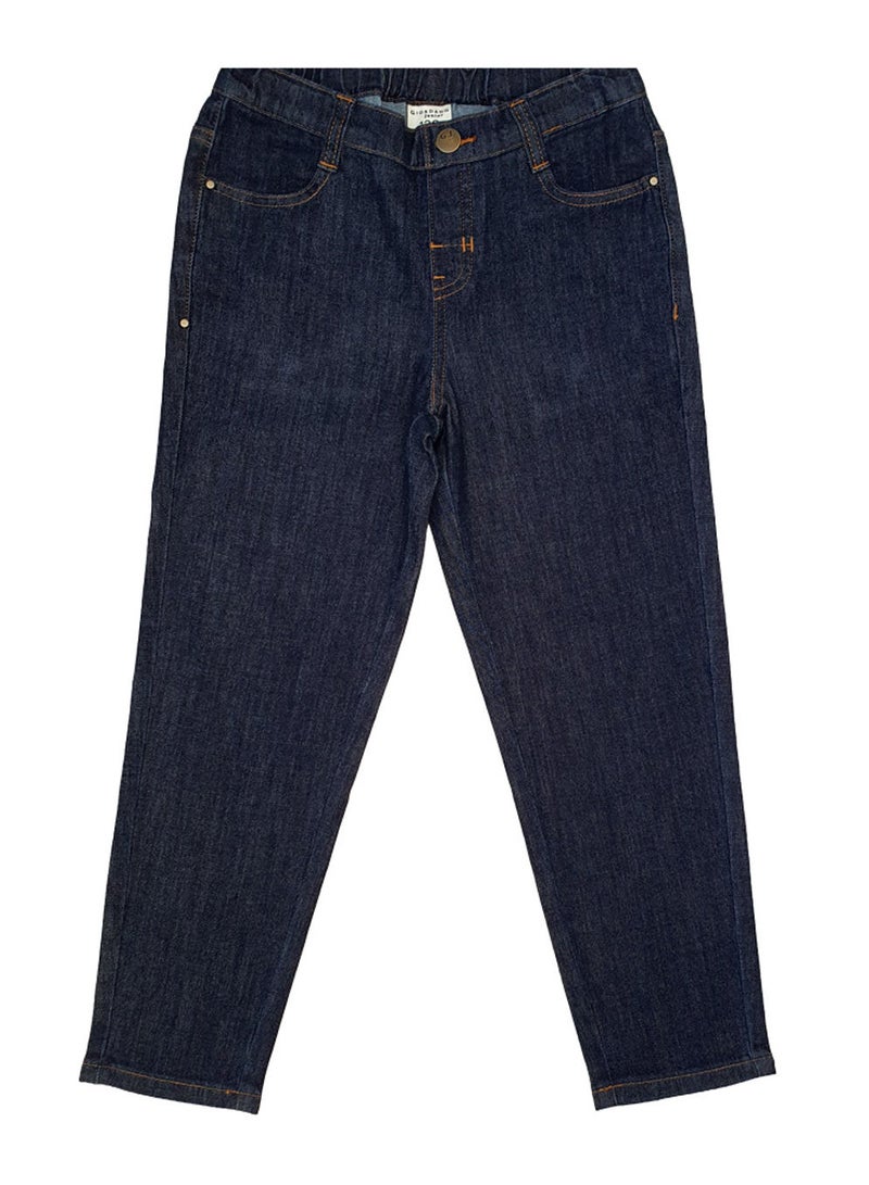 GIORDANO Kid's Mid-Rise Slim Taper Stretch Denim Jeans - Image 1